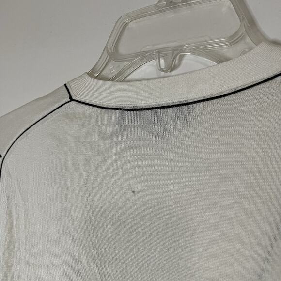 NWOT THEORY Ivory white lightweight silk knit button down cardigan size Medium - Picture 6 of 6